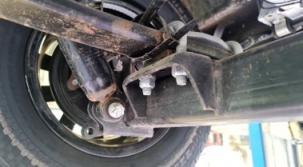 Damaged and corroded underbody